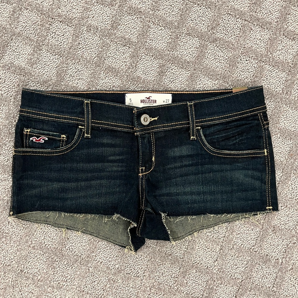 Hollister Dark Denim Low Rise Shorts